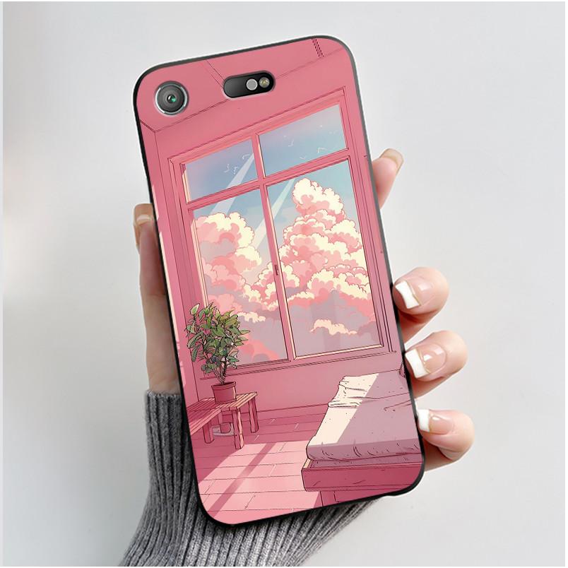Popular Anime Lucky Printed Case For Sony Xperia XZ1 Compact/Xperia XZ1 mini G8441 SO-02K Anti-scratch Silicone Black Case Shell
