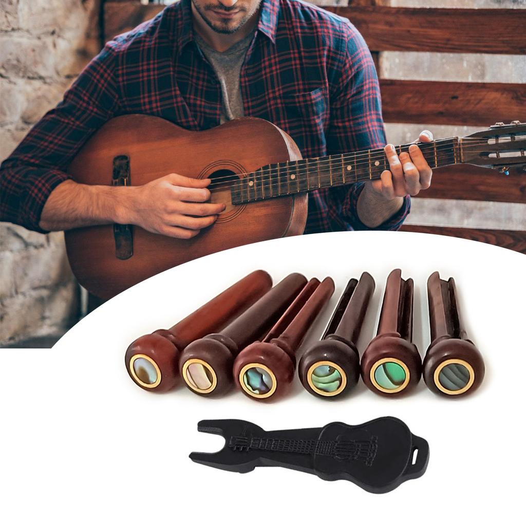 Cocobolo Wood Guitar Bridge Pins Guitar Fixed String Nails Guitar Replacement Part Guitar Strings Nails Wood Texture
