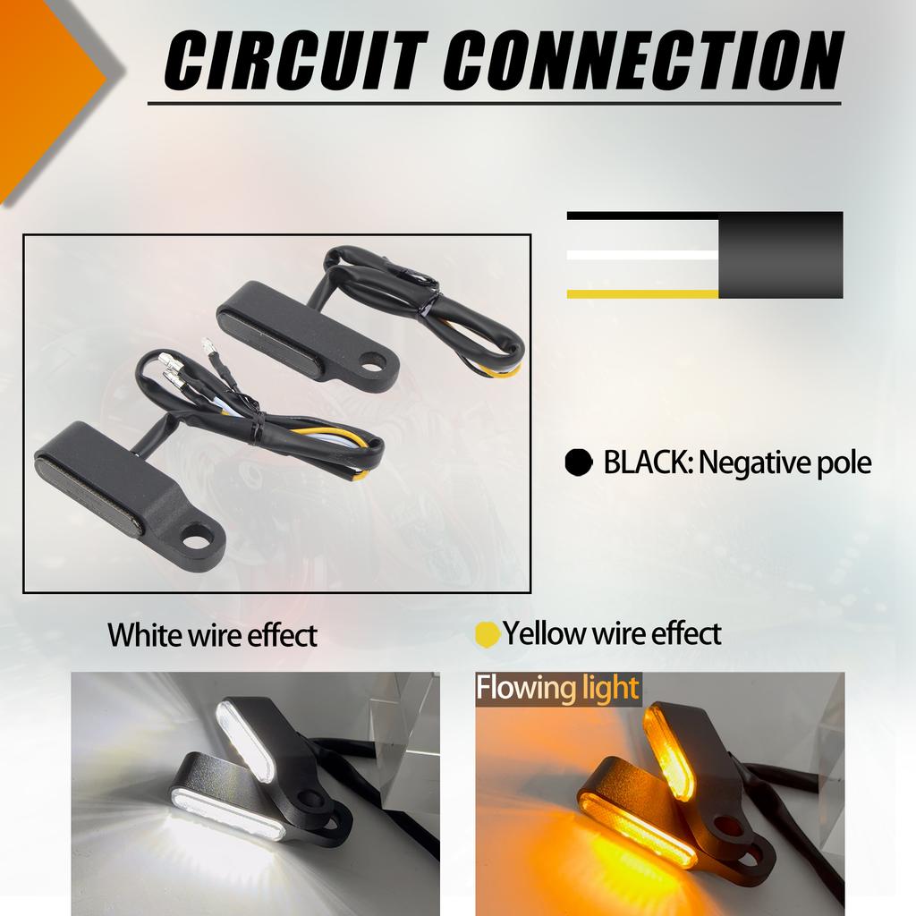 For Harley Sportster Bobber 6 LED Motorcycle Motobike Front Rear Mini Turn Signal Light Flowing Water Flashing Indicator Blinker