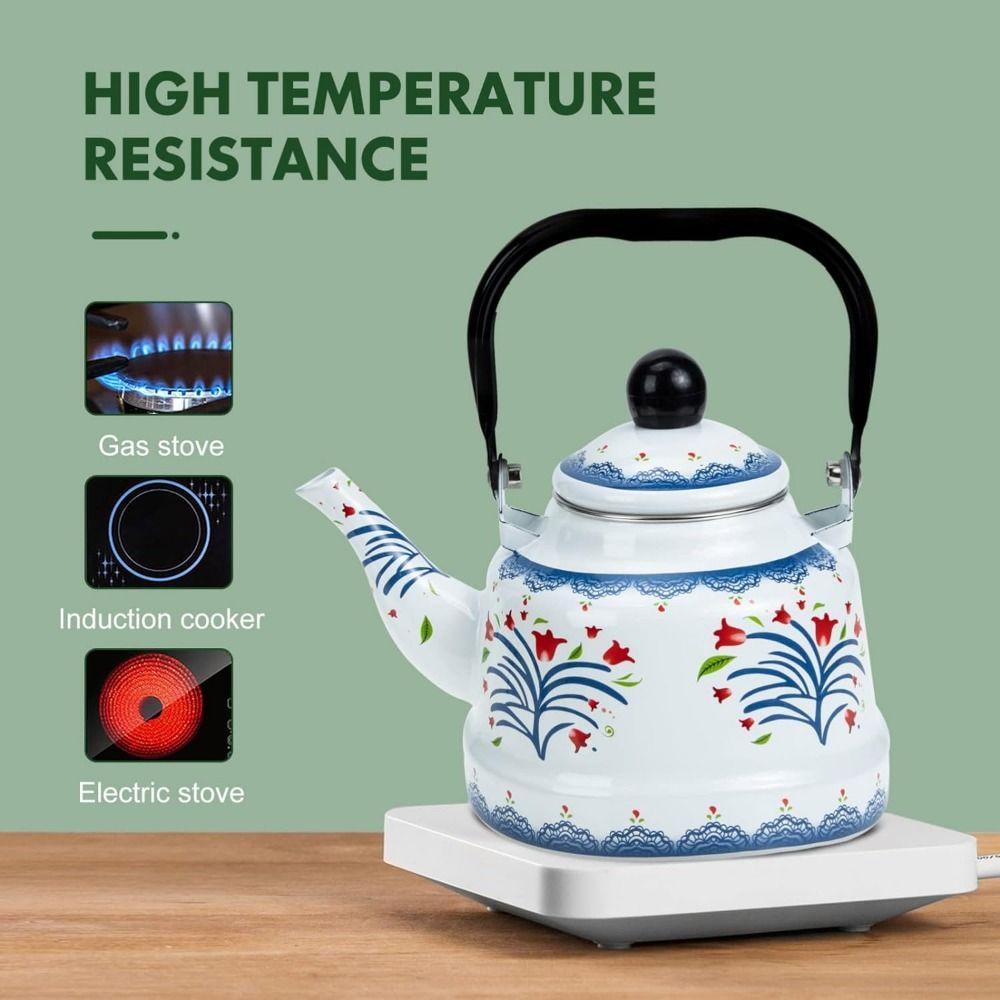 Handgefertigter Emaille-Teekessel Emaille Antiker Glockentopf Klassisches Design Wasserkocher Zuhause