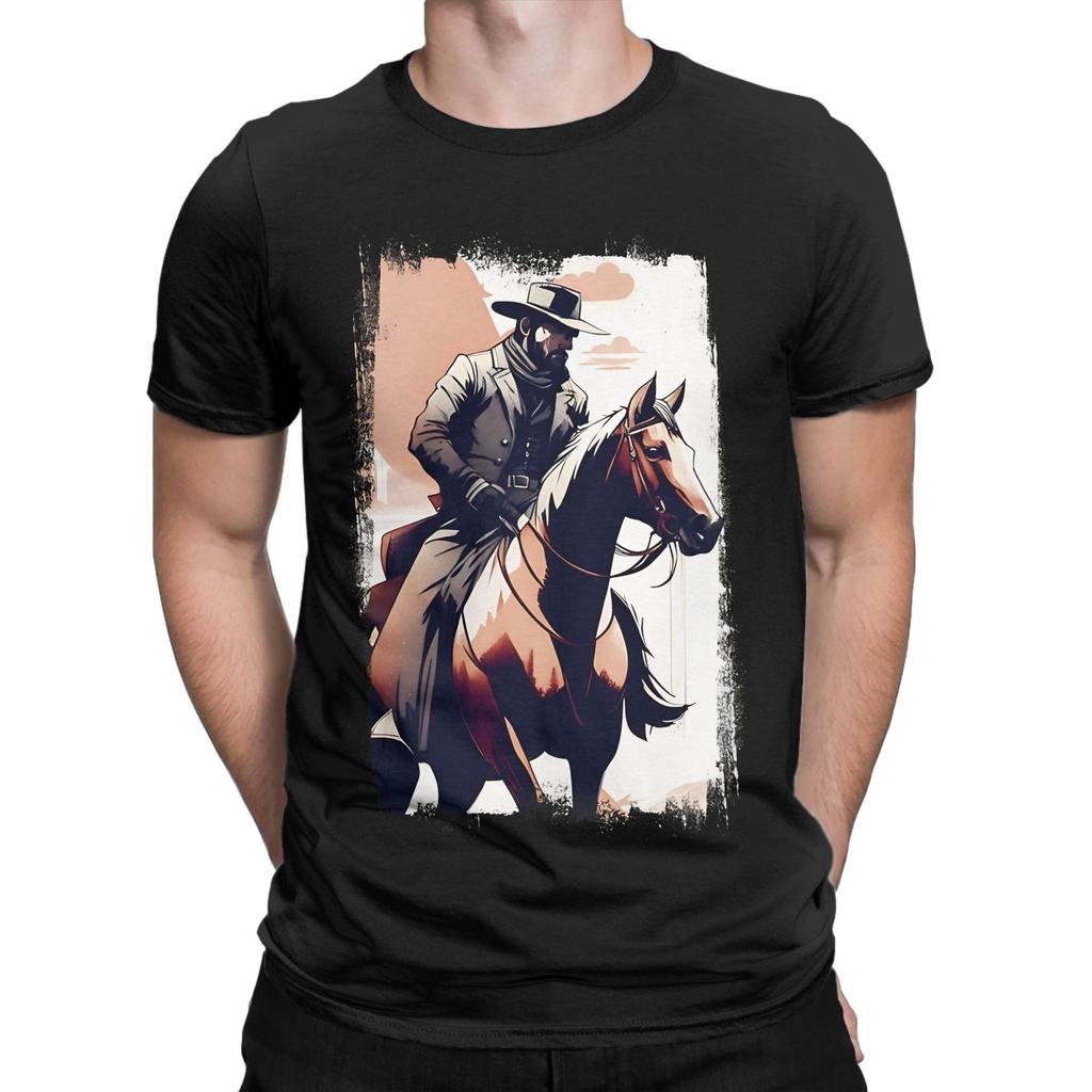RDR horse Graphic Funny 100% Cotton T-Shirt Red Dead Redemption Tops Tees For Men