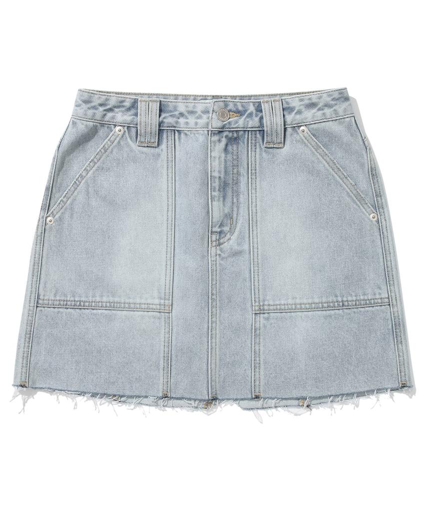 Covernat Woman Mini Denim Skirt Light Blue