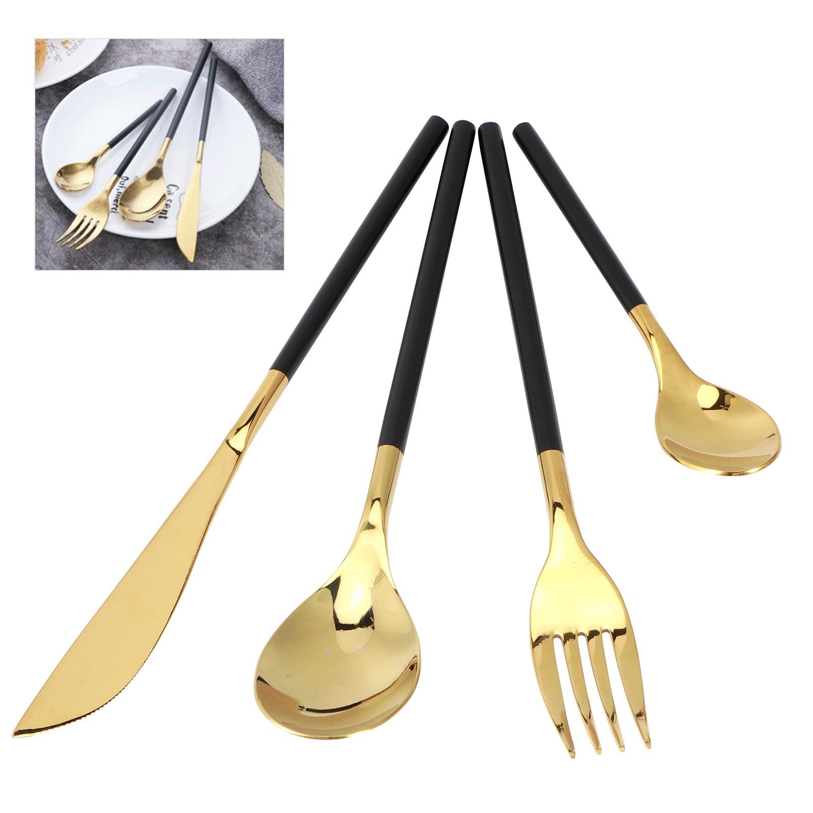 

4PcsCelsiusSet Nordic Stainless Steel Dinnerware Knife Fork Spoon Cutlery Set Home Tableware Set