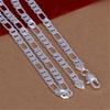 925 Silver 6mm Flat Necklace, Fashion Jewelry for Men and Women, Wedding Accessories, Gifts