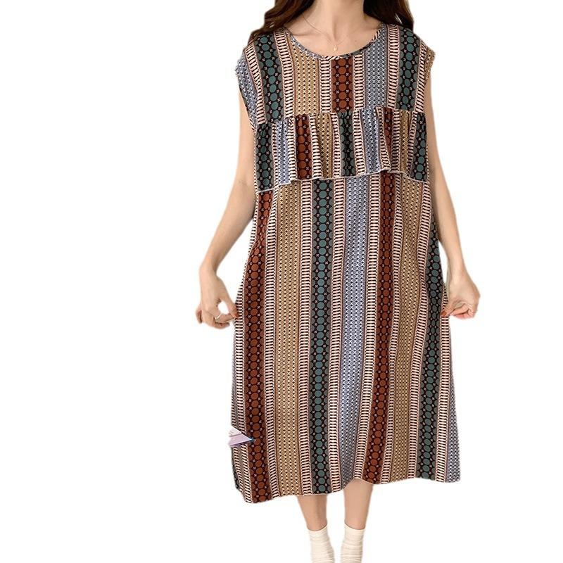 Anti-bumping vest, nightdress for female summer high school students, cotton and silk pajamas, new loungewear, little girls sleeveless cotton and silk