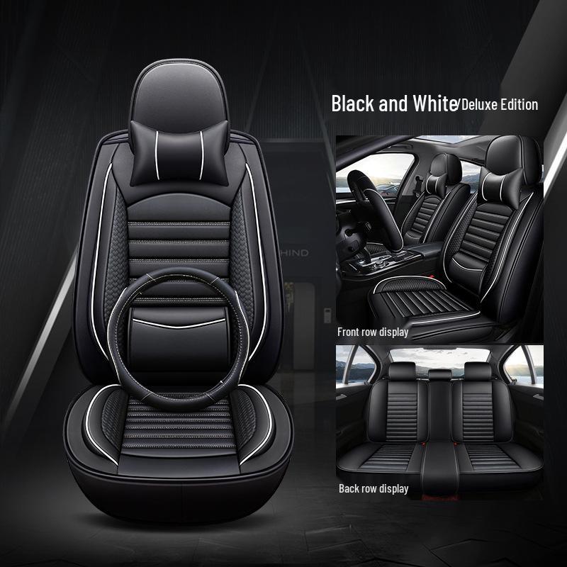 Universal Leather Car Seat Cover - All-Season Full Set Cushion