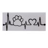 Zwarte Autosticker Dierlijke Pootafdrukken Elektrocardiogram Sticker