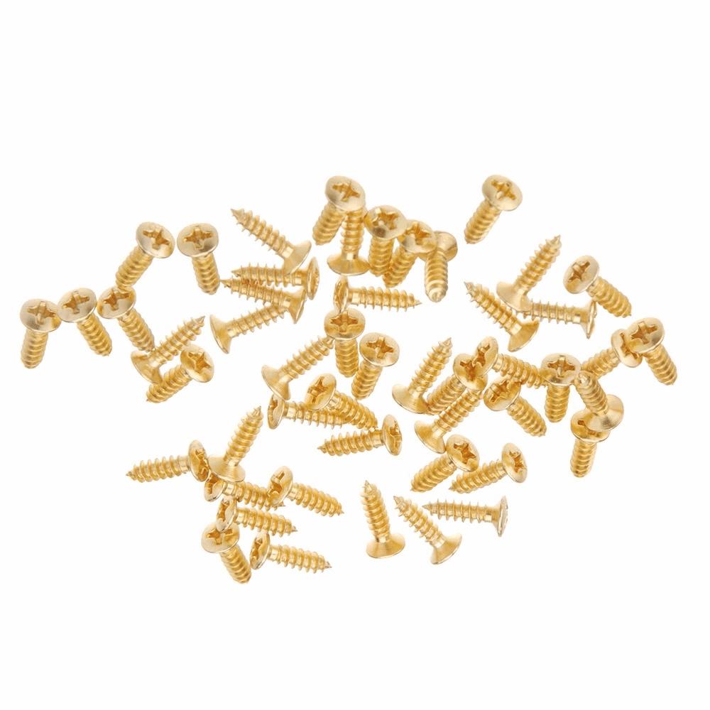 150PCS Gold Pickguard Screws Metal Pick Guard Mounting Screws  For Electric Guitar