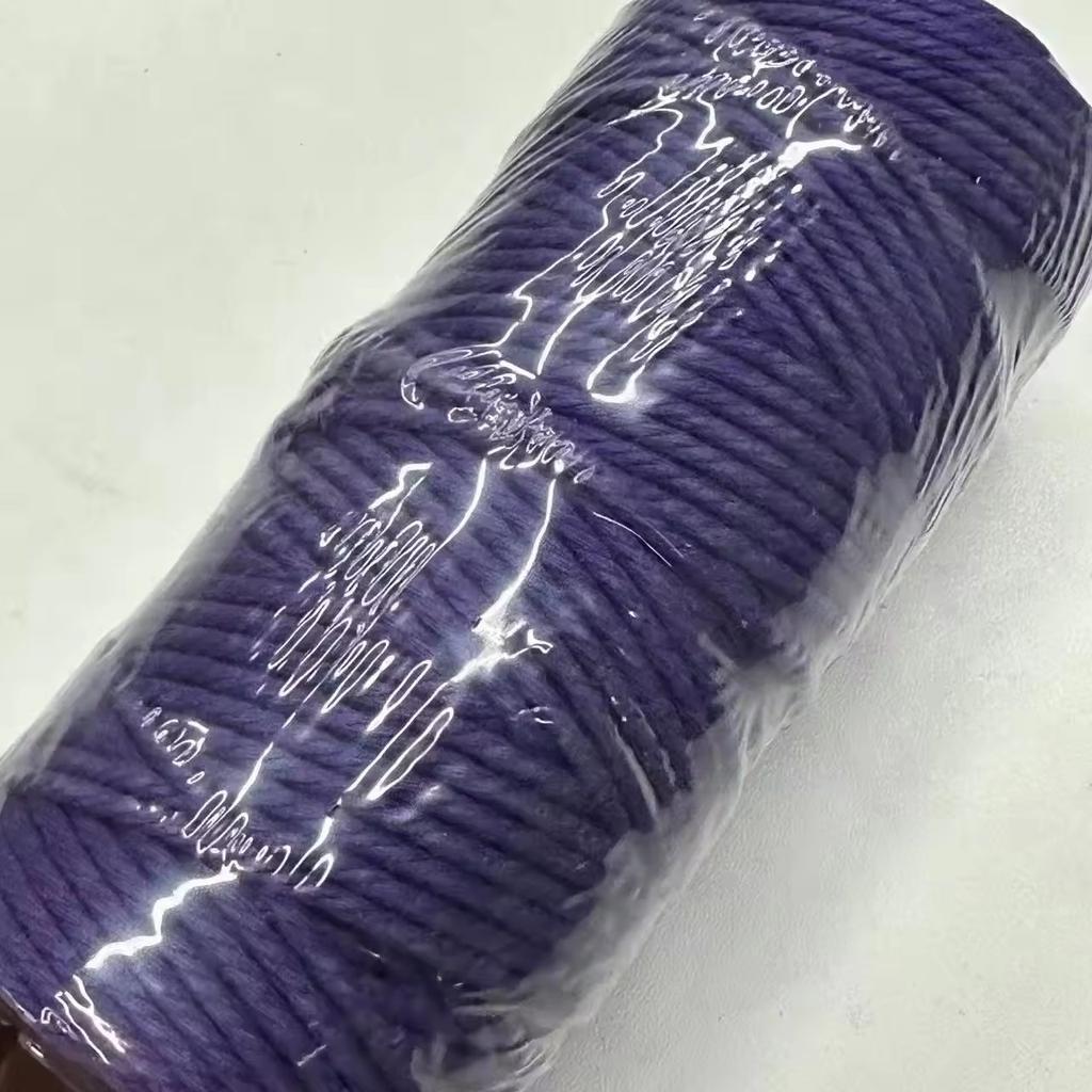 4mm Waterproof Hot Sale Colorful DIY Craft Twine Satin Cord Twisted Cord Natural Macrame Cotton Rope for Bags & Shoes