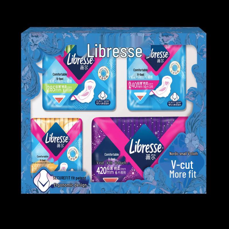 Libresse Comfort V-Sense Sanitary Napkins Day & Night Combo Set, 38 Pcs