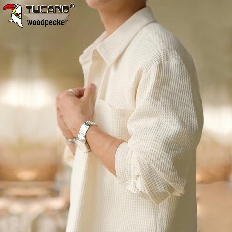 TUCANO Men s Waffle Grid Long Sleeve Shirt Jacket M