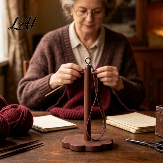 Yarn Ball Winder for Travel Wooden Wrist Holder Portable Smooth Rotation Dispenser Knitting Accessory Hands Free Rack And Crocheting Supplies