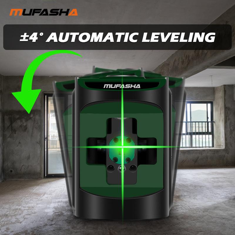 MUFASHA Laser Level Red Beam Green Beam Two Cross Lines Self-leveling Level