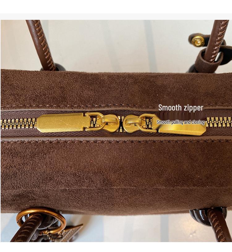 Women's Premium Suede Boston Bag - Large Capacity Crossbody