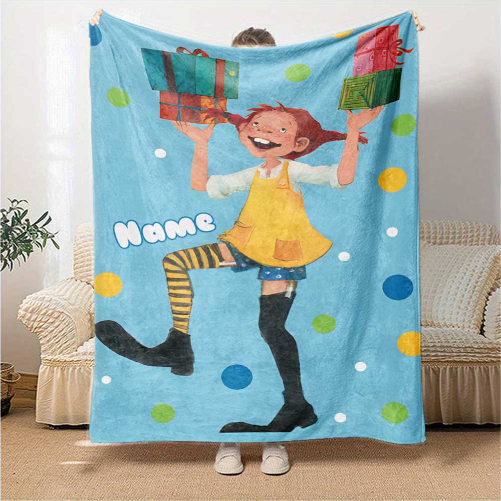 Pipi Personalized Name Blanket Multi-purpose Personalized Blanket Ultra-Soft Suitable for Office Chair Livingroom Picnics Chair for All Occasions