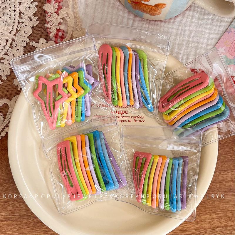 Set of 10 Cute Macaron-Colored Bobby Pins - Versatile Hair Accessories for Girls