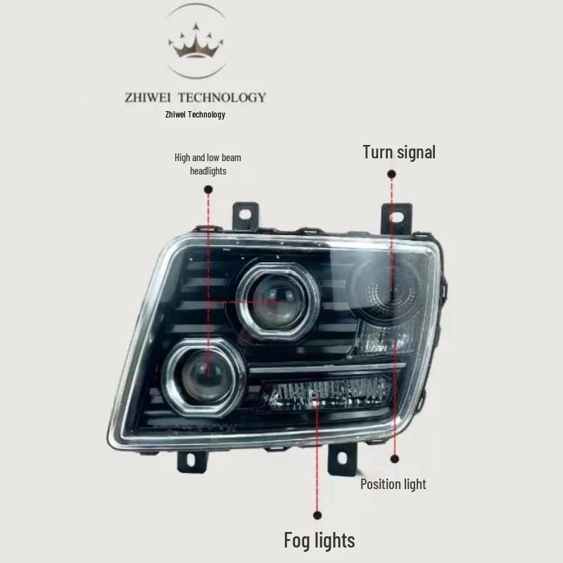 Compatible with Ouman Qibing ETX2280 9-Series: Dual-Lens, All-LED Front Combination Headlight Standard