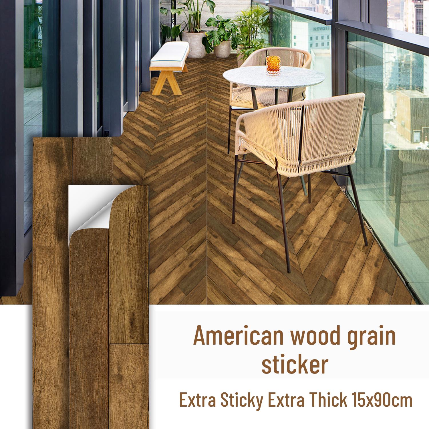 

Водонепроницаемые матовые напольные наклейки под дерево - Утолщенные самоклеящиеся, устойчивые к пятнам, декоративные для кухни и спальни 15x90cm, 10 Sheets