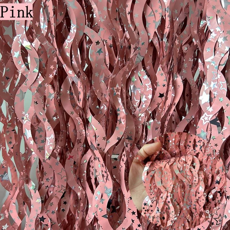 

Новый 4/2/1Pack украшения для дня рождения дети девичник фон занавески мишура фольга занавески свадебный декор фотозона 1Pack розовый