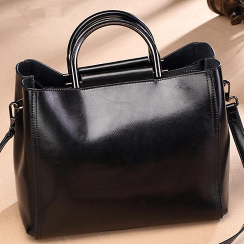 New Genuine Leather Women's Handbag, Women's Shoulder Bag, Outdoor Crossbody Bag, Casual Large Bag