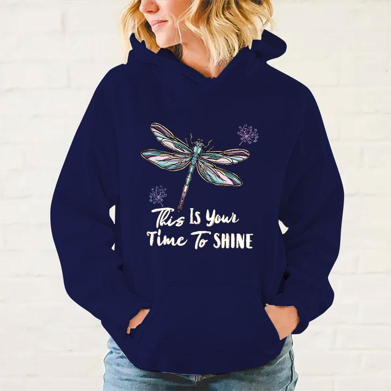 y2k hoodies Women/Mens Hoodies Dragonfly This Is You Time To Shine Print Hoodies Sweatshirt Winter Casual Streetwear Clothes