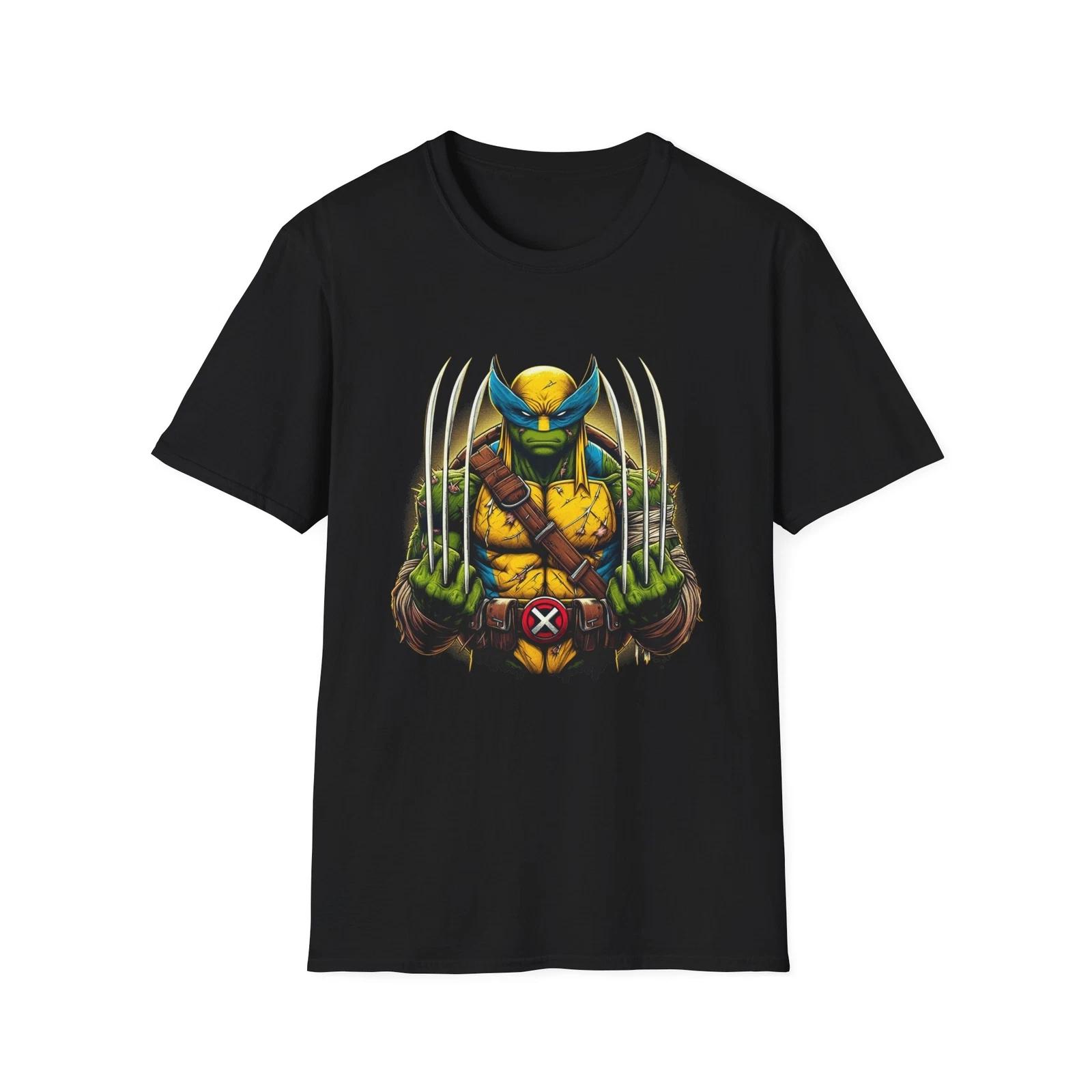 Wolverine & Leonardo Mashup T-Shirt – Ninja Mutant Mutant Mash Fan Art Tee XXL