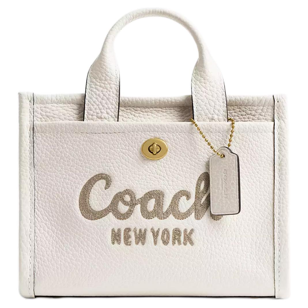 

Жіноча сумка-тоут Coach Cargo 20 зі шкіри, вишивкою в стилі каліграфії та культовим замком Turnlock, Біла CAO26-B4HA Basic Set (Bag+Dust Bag)