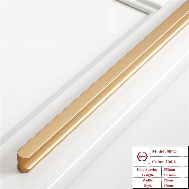 Hidden Furniture Handle Gold Black Gray Kitchen Cabinet Knob Wardrobe Drawer Pull Kitchen Extended Door Handle Accessories Knobs