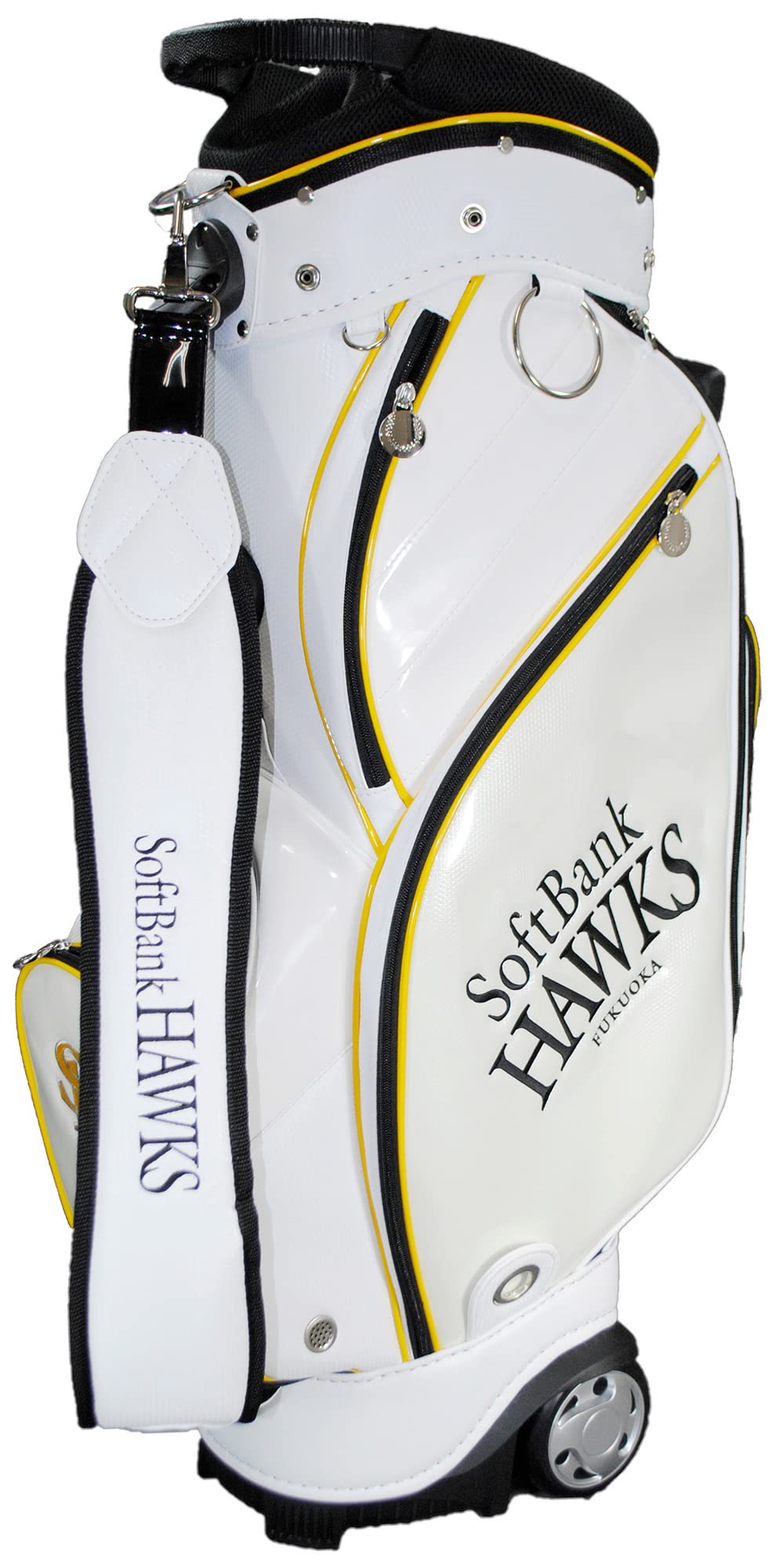 

Сумка LEZAX Fukuoka Softbank Hawks 9.0 type caddy bag with wheels White SBCB-2444