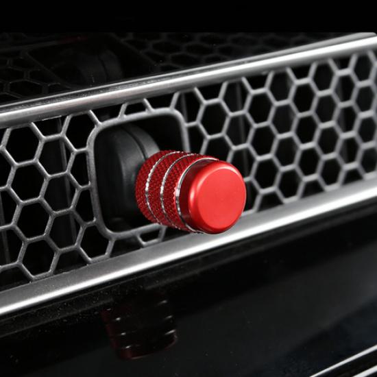 Car Dashboard Console Knob Red Trim Cover 7pcs For Honda Civic