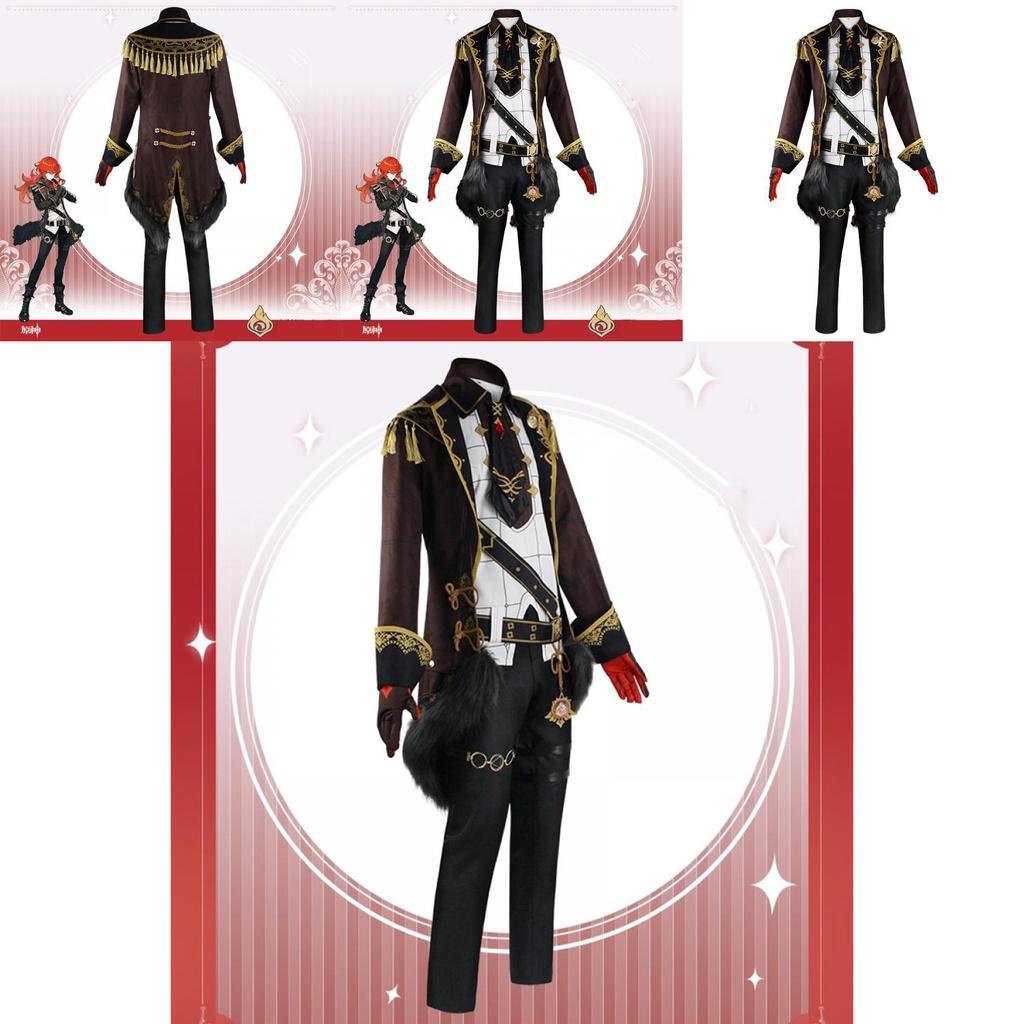 Exquisite Genshin Impact Diluc Cosplay Costume For Men Halloween Party Props