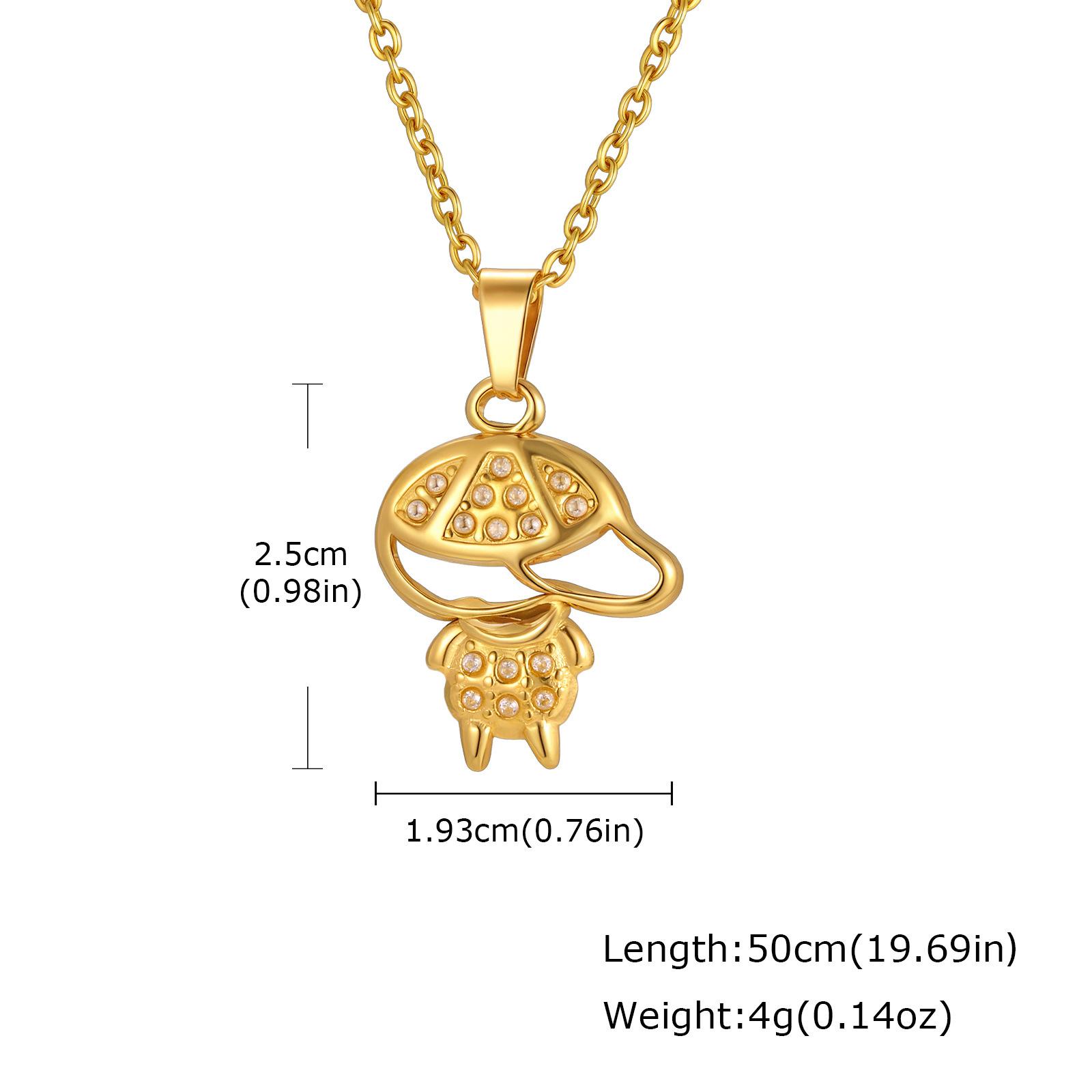 

Accessories 18K Gold-Plated Stainless Steel Zircon-Set Girl/Boy Pendant Necklace, Suitable For Men And Women