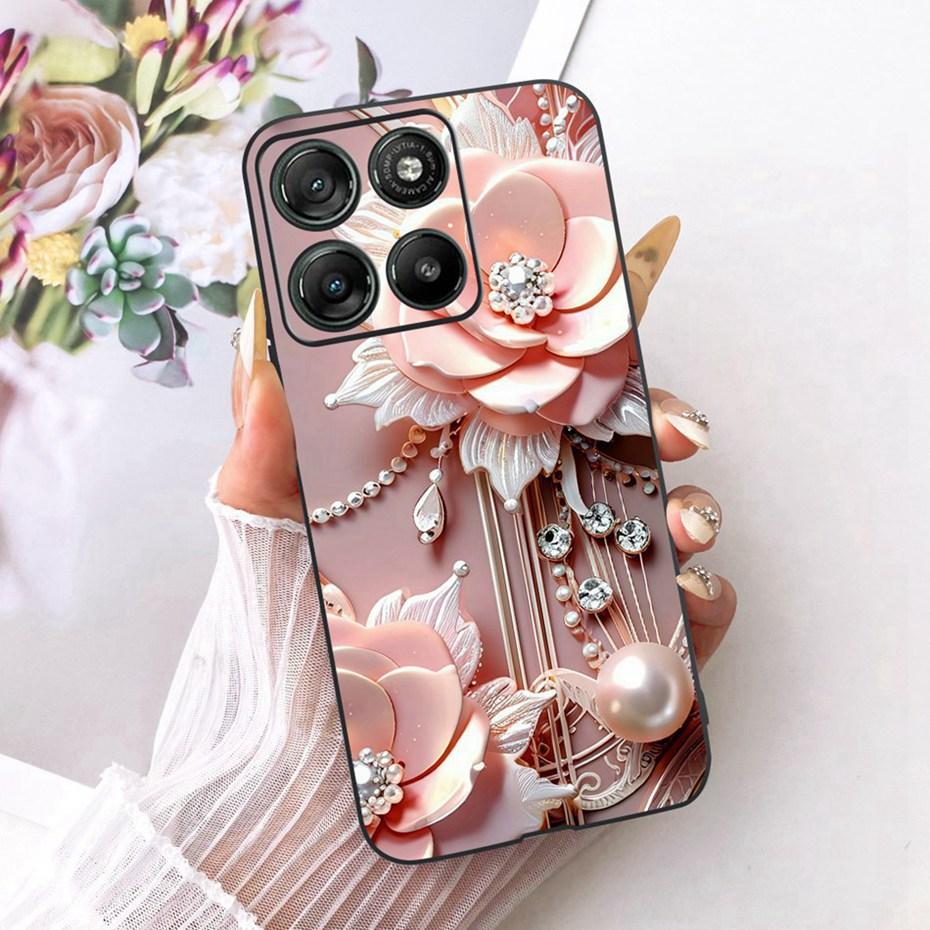 Modne etui na telefon z literami dla Motorola Moto G77 G67 Tylna osłona dla MOTO G67 G77 5G Miękkie czarne silikonowe etui