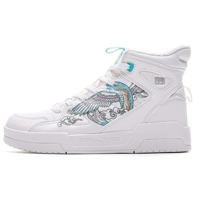 Life Collection High-Top Skateboard Shoes Women's White Blue Sneakers 122048050-3