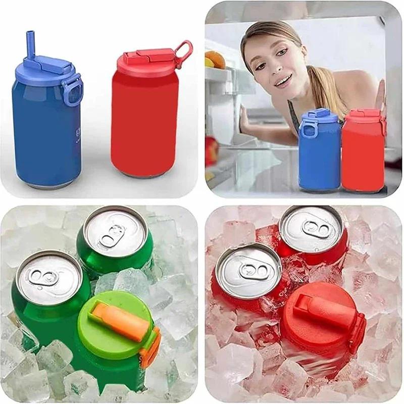1pcs Soda Can Lids Silicone Straws Can Covers for Soda Bpa-free Reusable Jar Cap Accessories Fit Canned Beverage Beer Juice