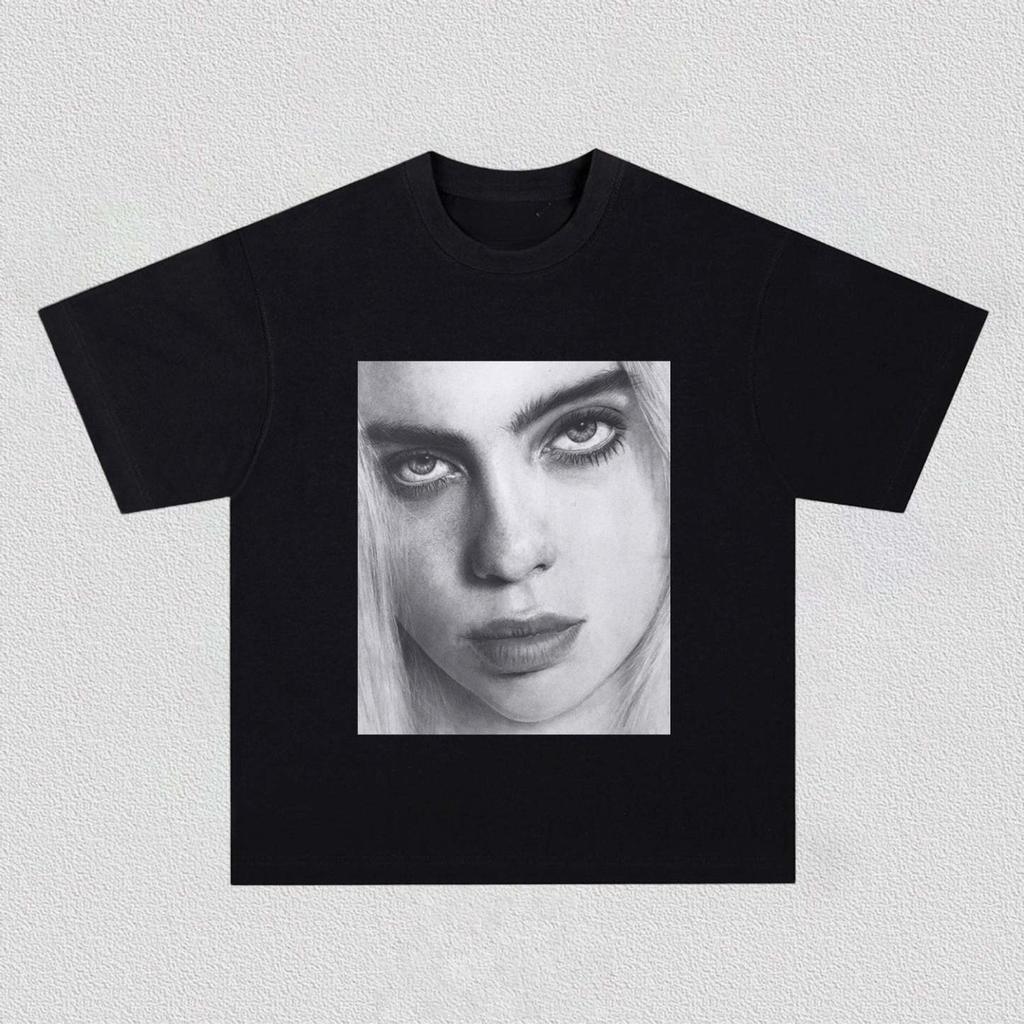 Billie Eilish Y2k Graphics Cotton Unisex Shirt 2026 New Oneck Short Sleeve Unisexs Womens Fashion Hiphop Tshirt Fan Gifts