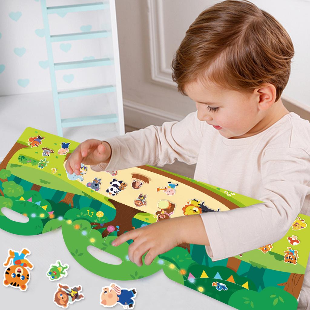 New Children Reusable DIY Sticker Book Multi-Theme Cartoon Sticker Portable Quiet Busy Montessori Sticker Toy Gifts for Kids