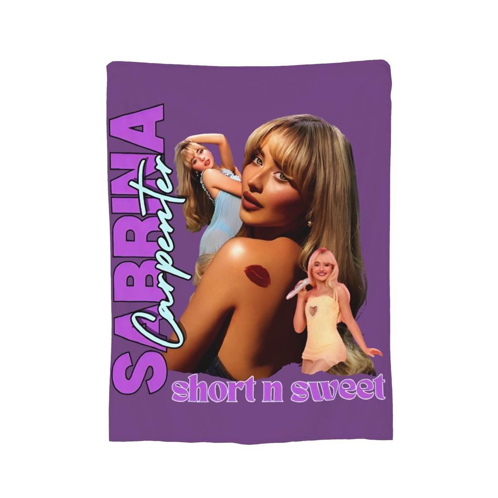 Singer Sabrina Carpenter Blanket Pop Music Plush Funny Warm Throw Blanket for Chair Covering Sofa Autumn/Winter,