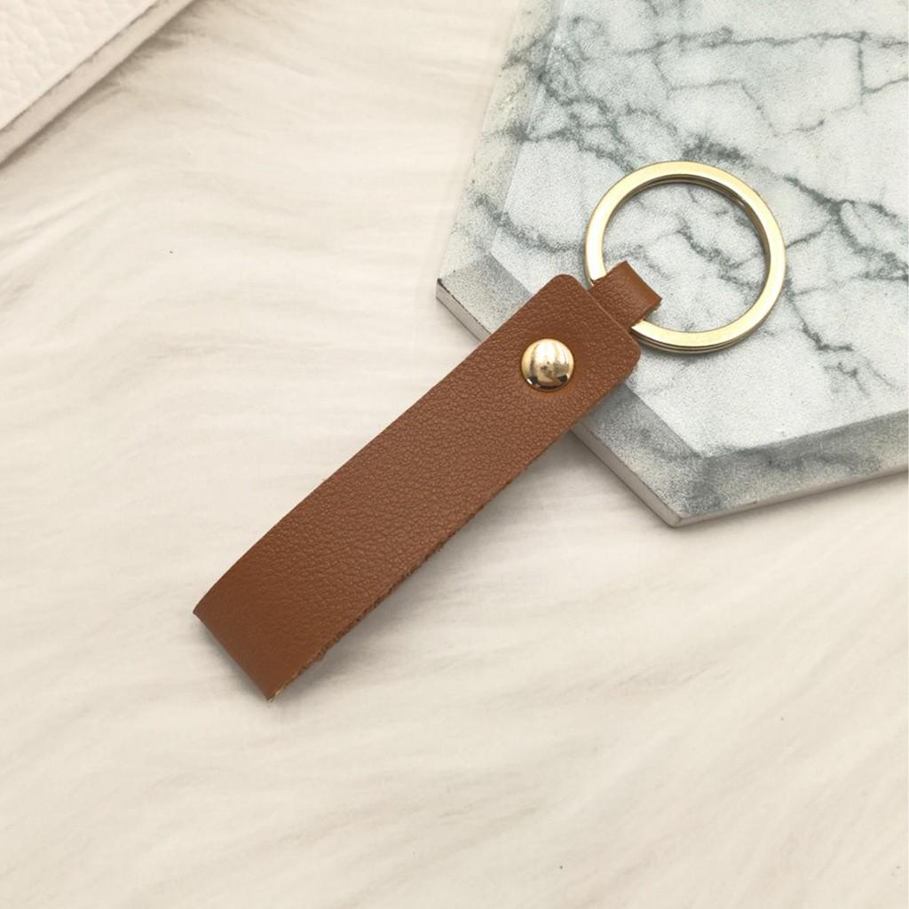 Creative Solid Color PU Leather Keychain | Small Gift for Business