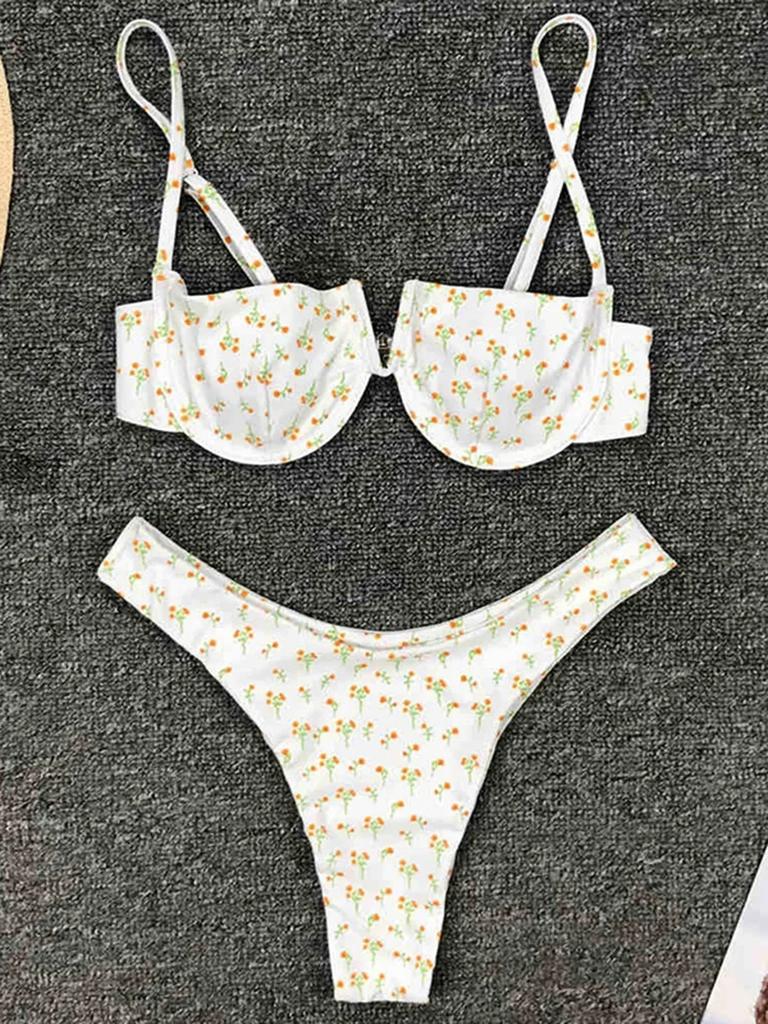 Underwired V-Bar Bikinis 2026 Polka Dot Bikini Women Swimsuit Female Swimwear Two Pieces Bikini Set Push Up Bathing Suit Swim