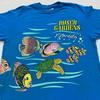 Camiseta dupla face vintage BUSCH GARDENS FLORIDA anos 80 PEQUENA costura simples praia