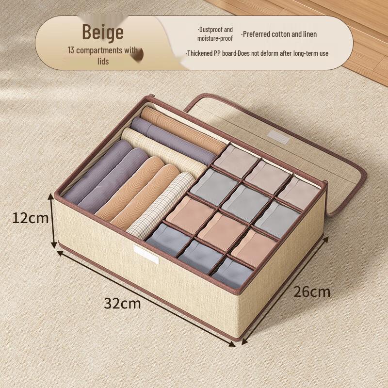 Drawer-Type Underwear Storage Box with Lid, Sock & Lingerie Organizer