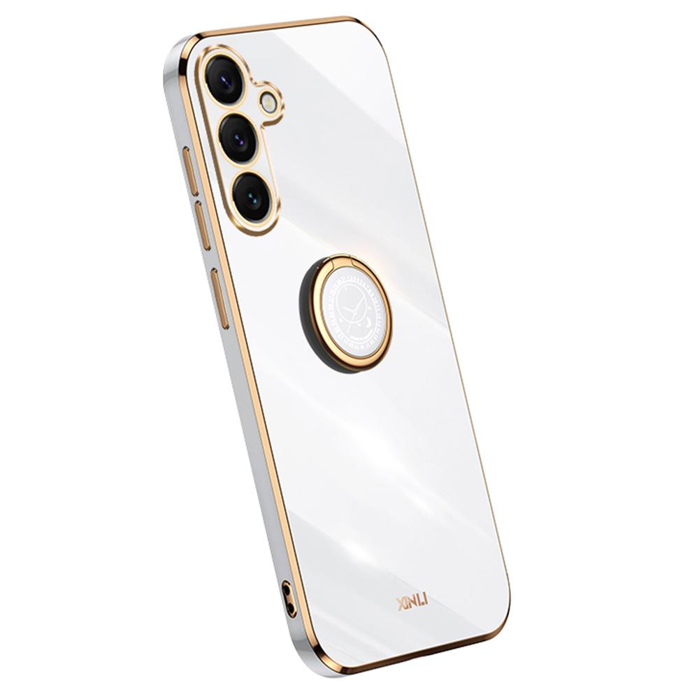 

Для Samsung Galaxy S25+ Чохол Кільце-підставка Гальванічне покриття ТПУ Чохол для телефону White