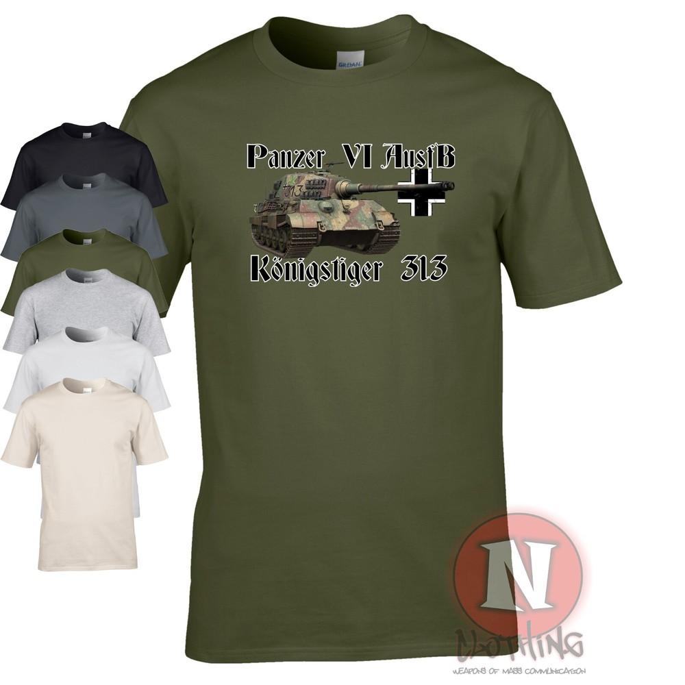 Panzer 6b Konigstiger 313 Tanque WW2 Alemán Militar Camiseta Mundo De Guerra