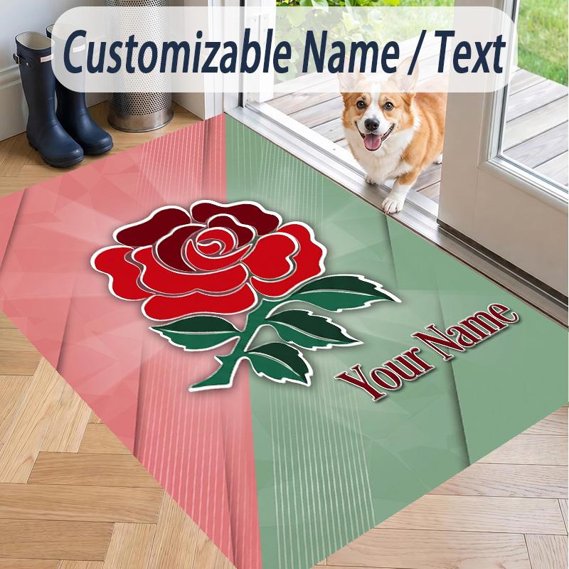 Custom Text Printed Rug England Rugby Non Slip Floor Carpet For Home Room Decor