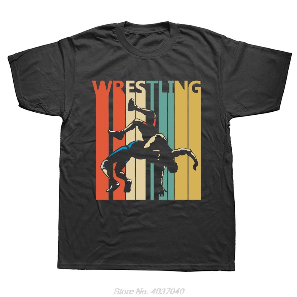 Vintage Wrestling Gift Classic Funny Gift T-Shirt Students Wrestler Cotton Holiday T Shirt Hip Hop Streetwear Summer Men Tshirt