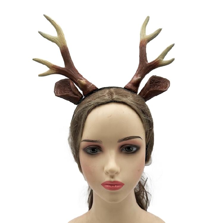 Animal Deer Ears Headband Realistic Deer Antler Hairband Cosplay Deer Costume for Halloween Reindeer Antlers Headband