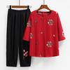 Stylish Summer Seven-Sleeve Top Set for Middle-Aged and Older Women