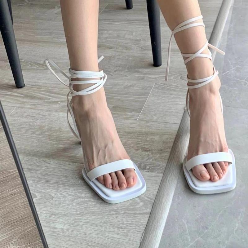 Sandalen High Heels Schuhe mit eckiger Zehenpartie