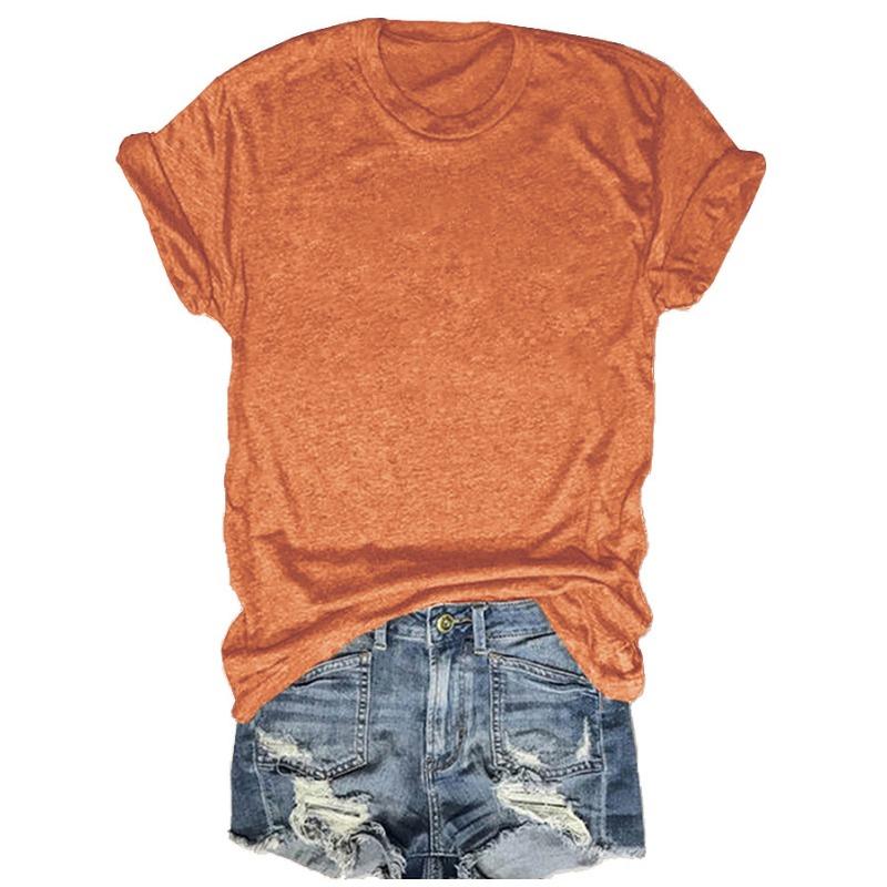 YYFS Dámská móda Ležérní Léto Jaro Jednobarevné halenky a košile s krátkým rukávem a výstřihem do O